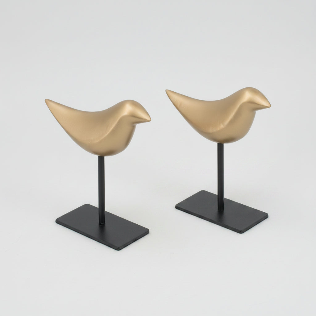 Set Pájaros soporte de metal 20 x 16 x 6cm
