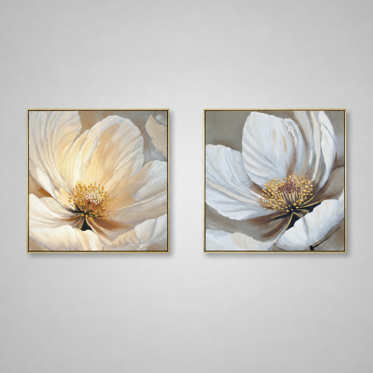 Set Cuadro Floral 80x80x3.5 Cm