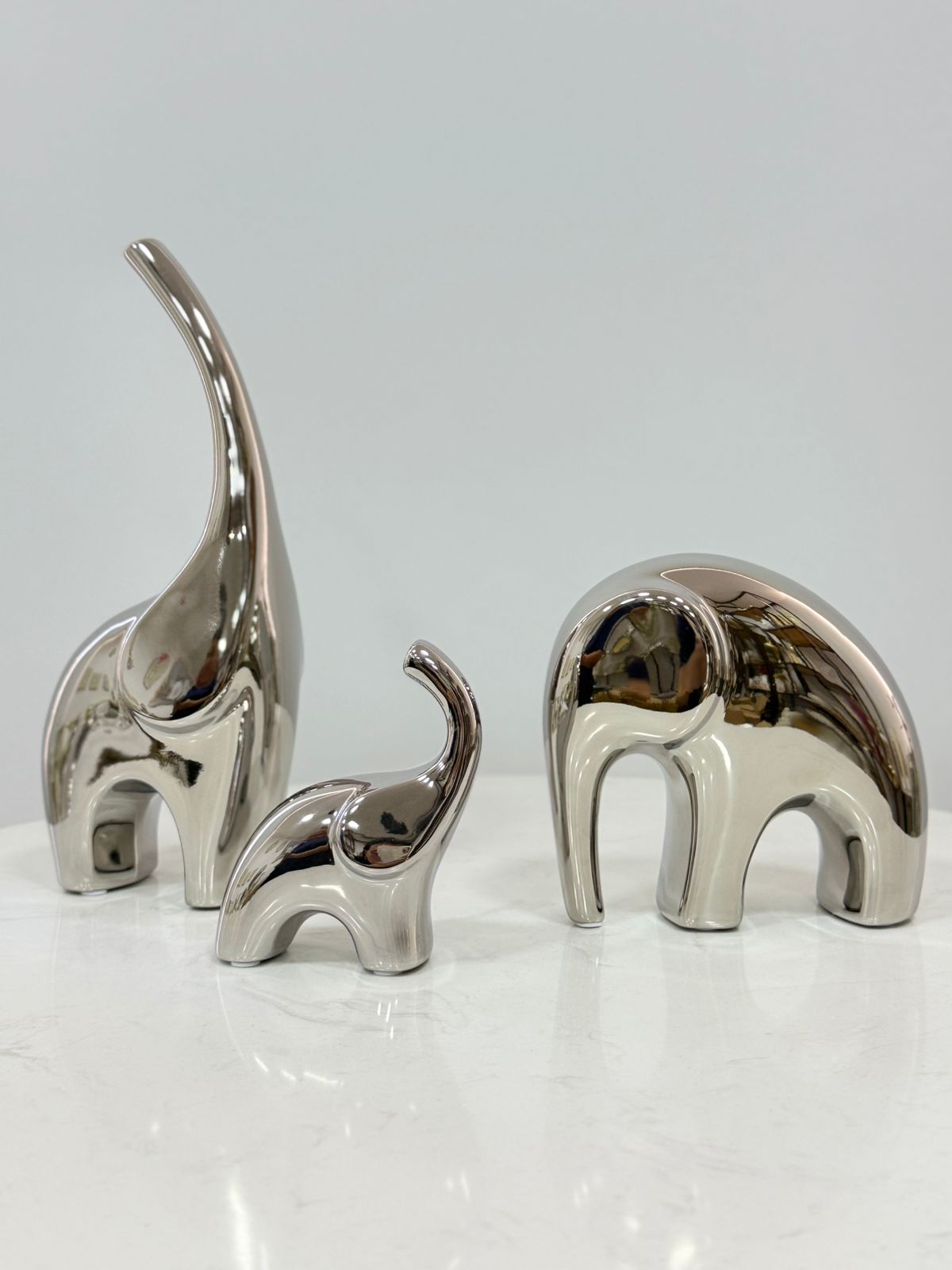 Elefantes x3 Plateados