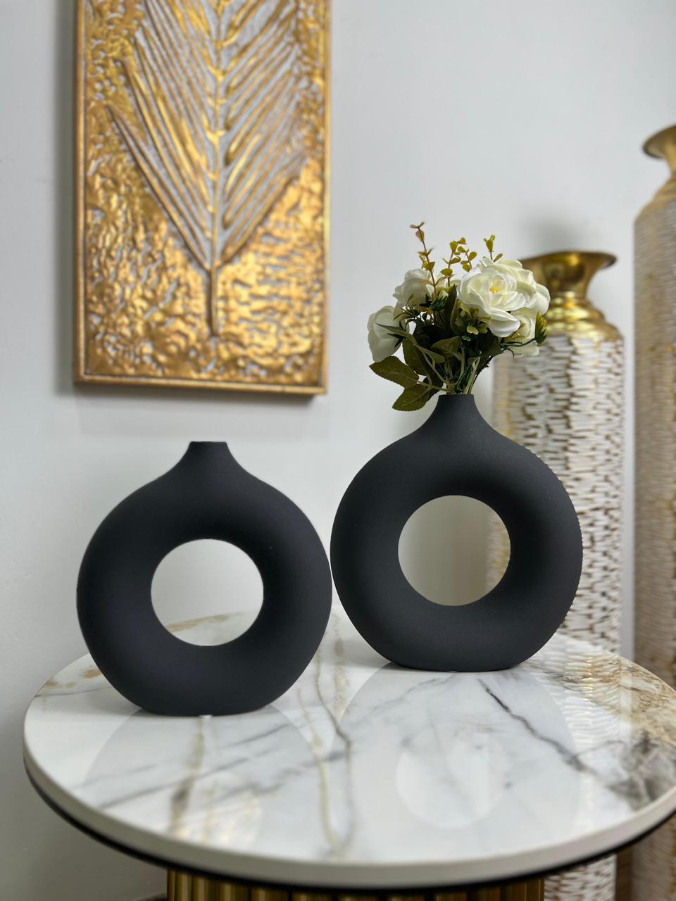 Florero Redondo Negro
