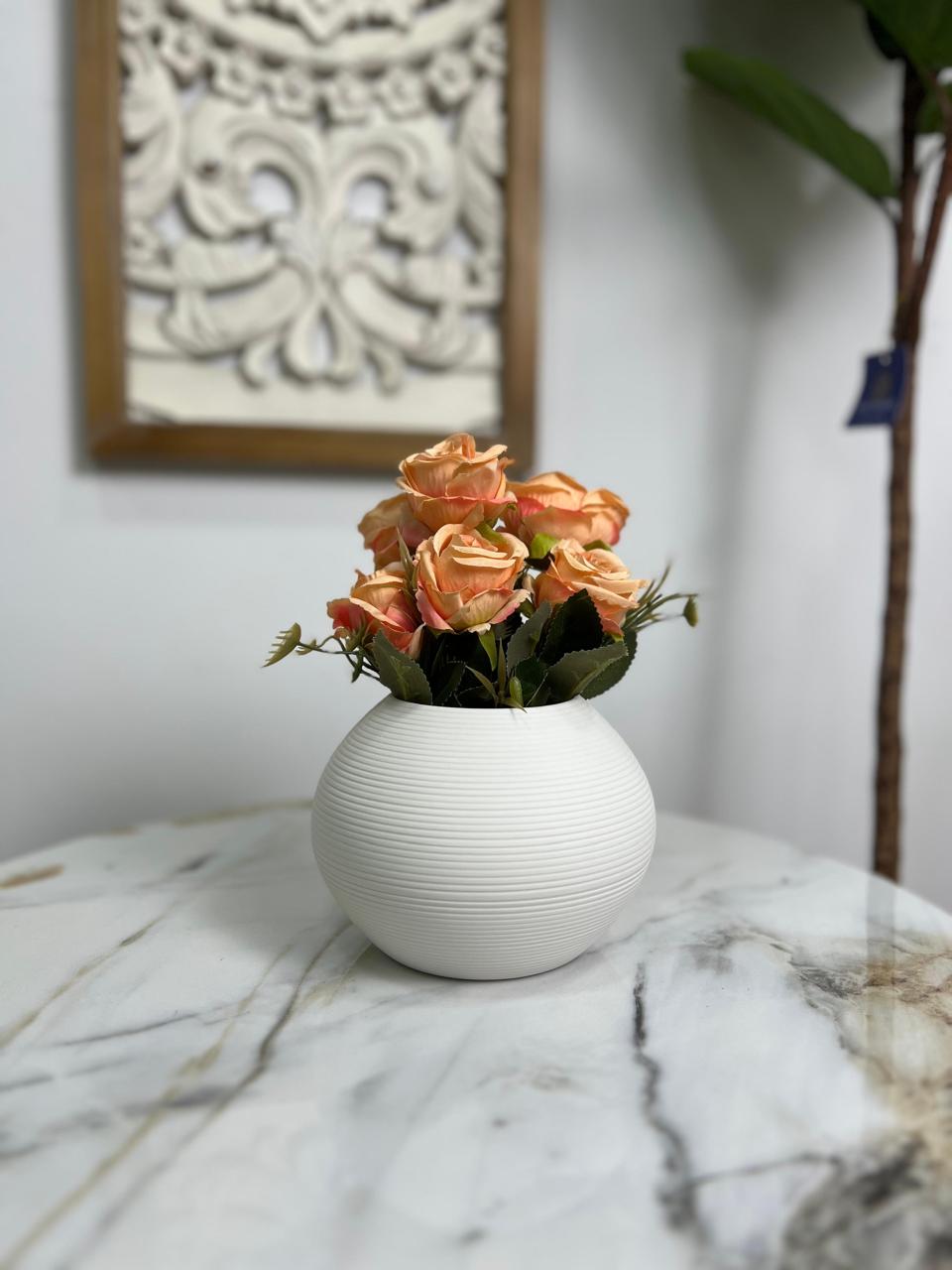 Florero Redondo Blanco