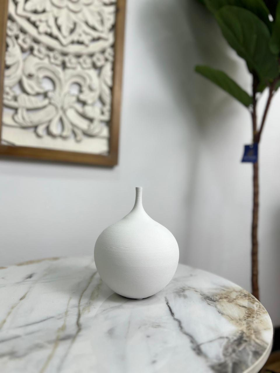 Florero Bomba Blanco - Mediano