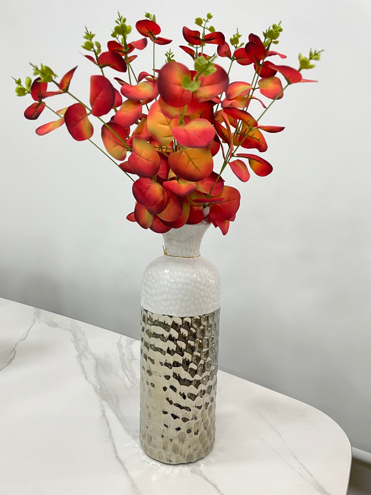 Florero Decor Blanco/Plata - Pequeño