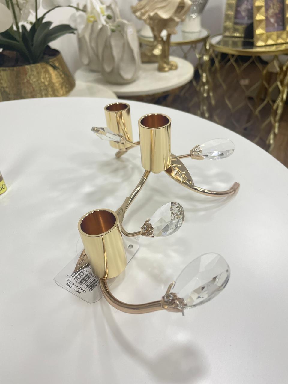 Candelabro Dorado X3