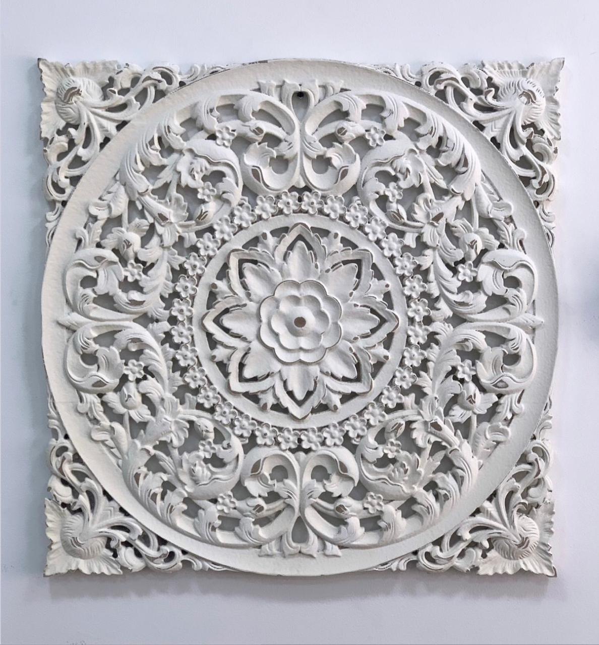 Mandala Madera Blanco