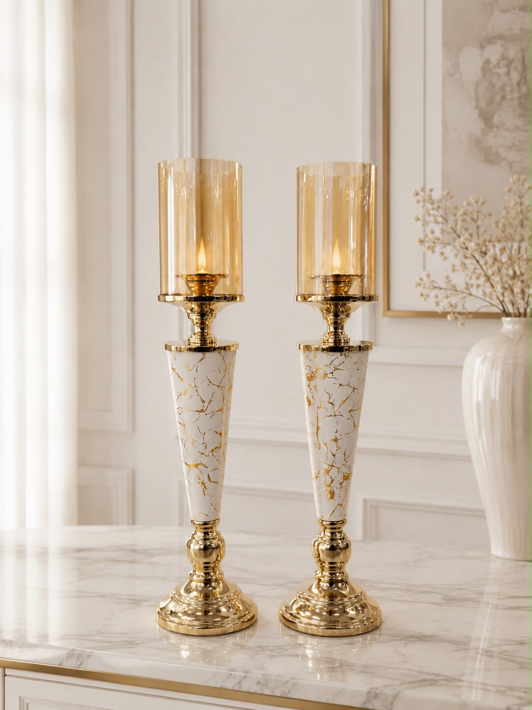 Candelabro Marmolizado 11,5X47CM