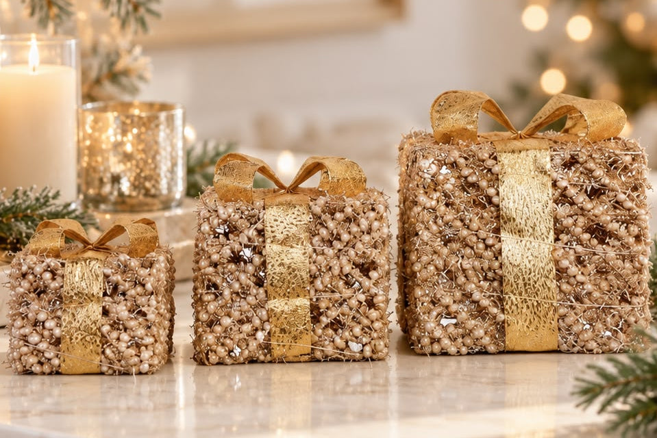 Juego Cajas de Regalo C/LUZ 3PZ