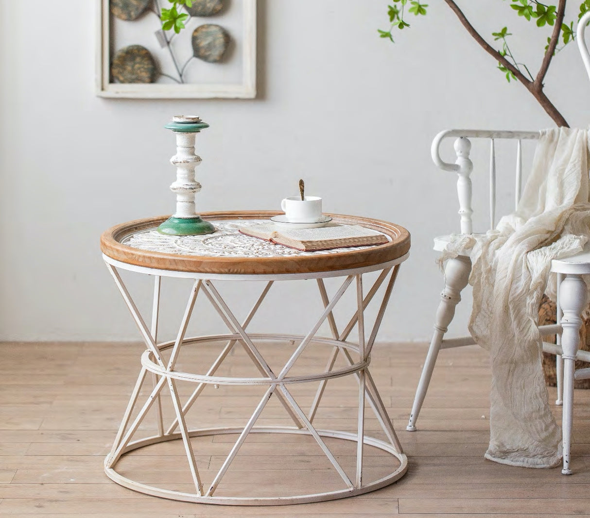 Mesa Flor Vidrio 66x66x51.5CM