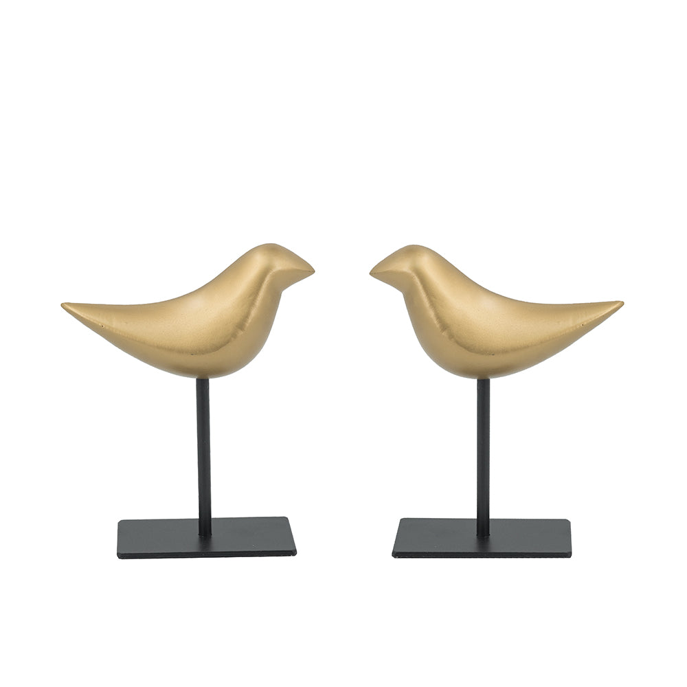 Set Pájaros soporte de metal 20 x 16 x 6cm