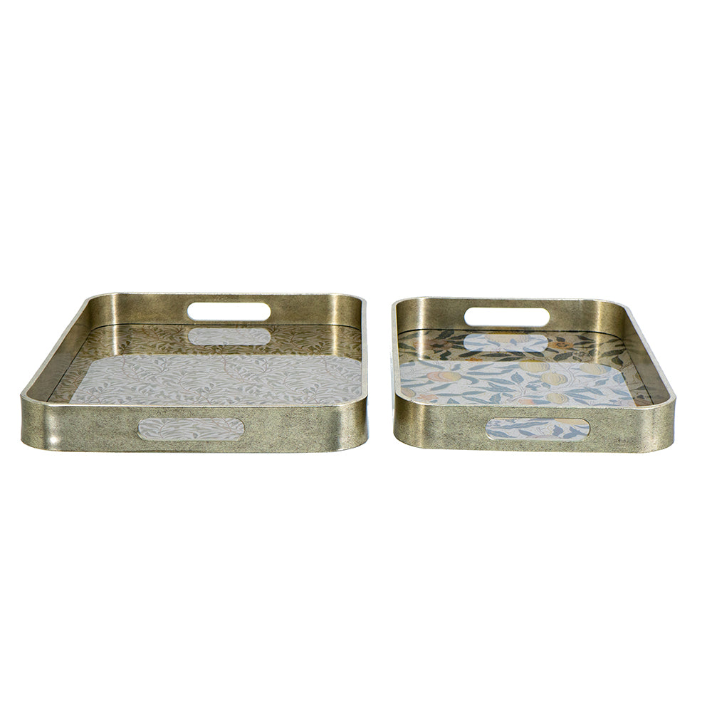 Set Bandejas Decorativa L:13x20x2" S:10.5x16.5x2"