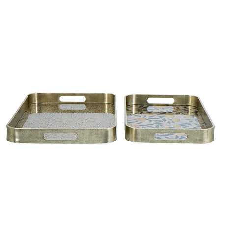 Set Bandejas Decorativa L:13x20x2" S:10.5x16.5x2"