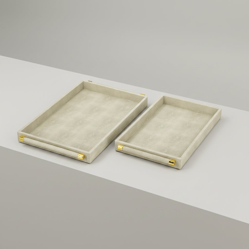 Set Bandejas Decorativas  19.5x12x1.5 Cm - 17x10x1.5 Cm