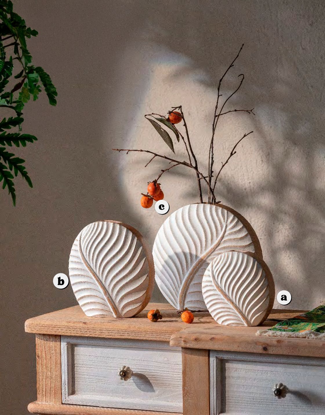 Florero Blanco Madera