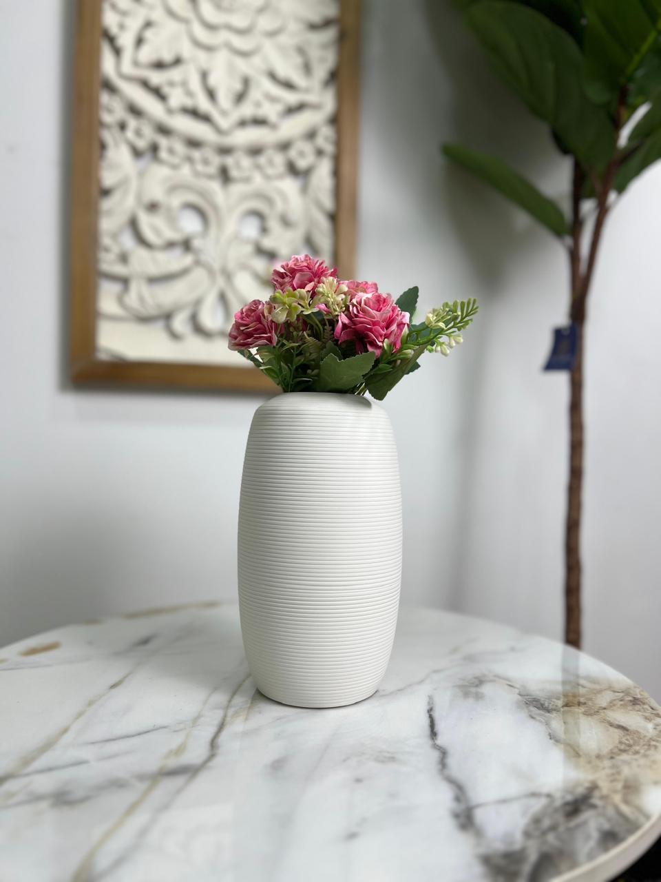 Florero Cilindrico Blanco Pequeño