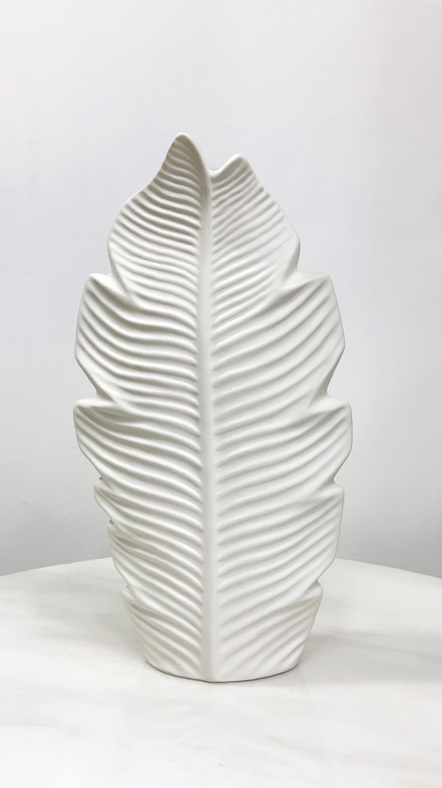 Florero Hoja Blanco