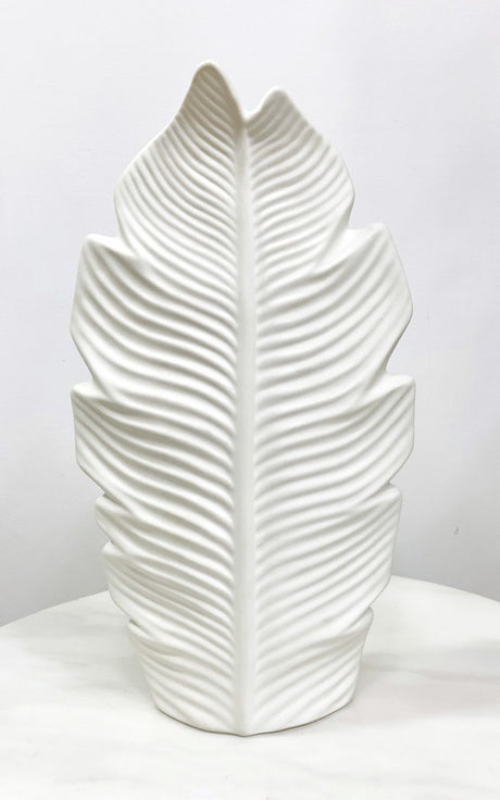Florero Hoja Blanco