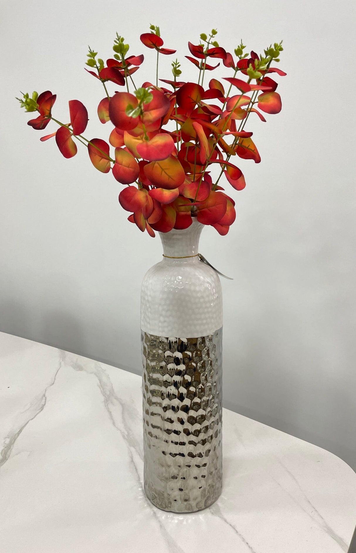 Florero Decor Blanco/Plata - Grande