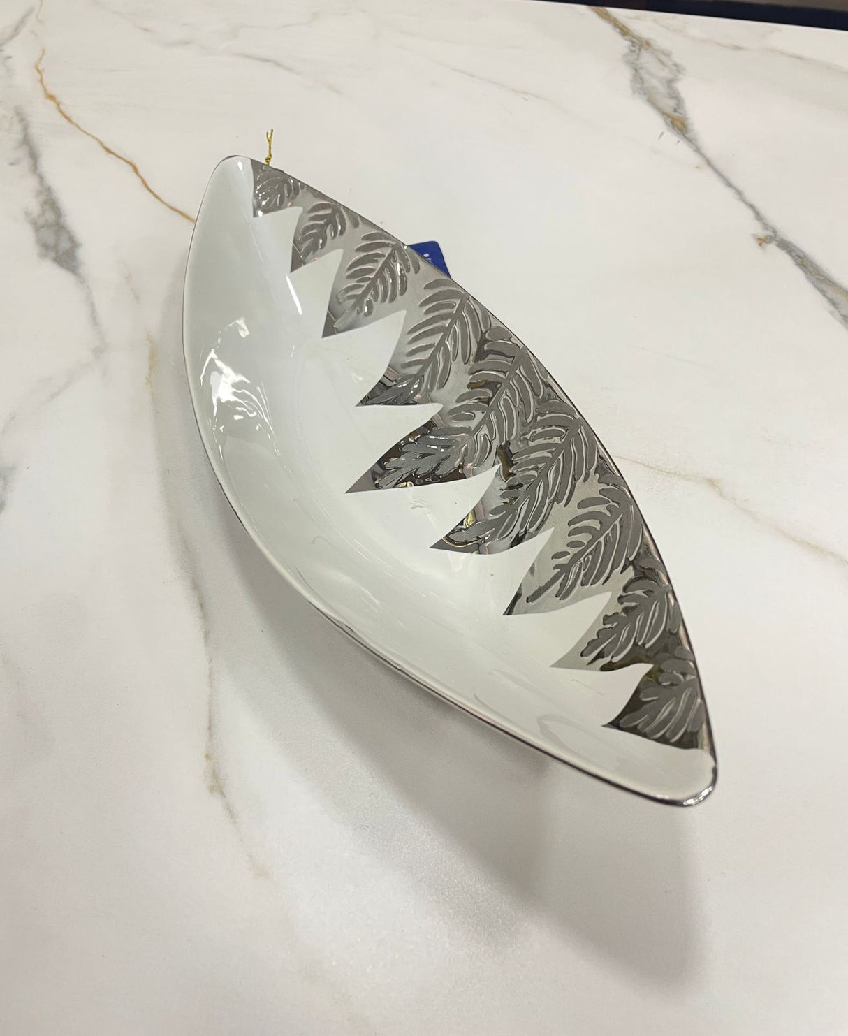 Centro de Mesa Blanco/Plata