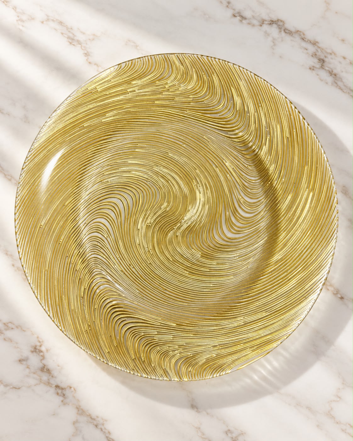 Plato Base Transparente Dorado