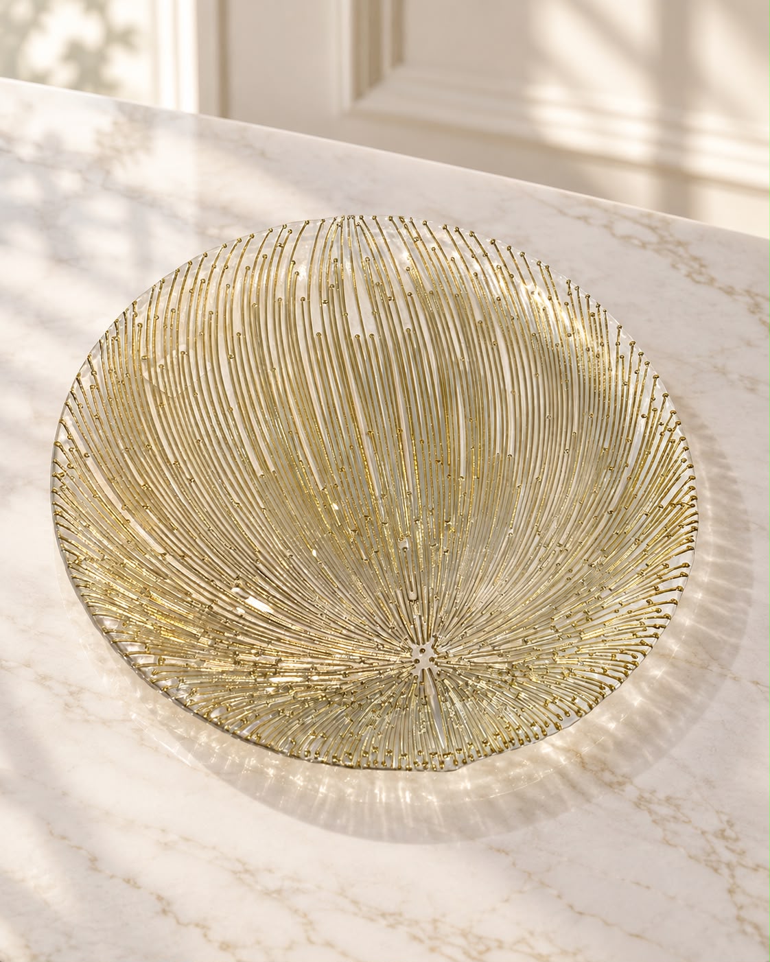 Plato Base Transparente Dorado