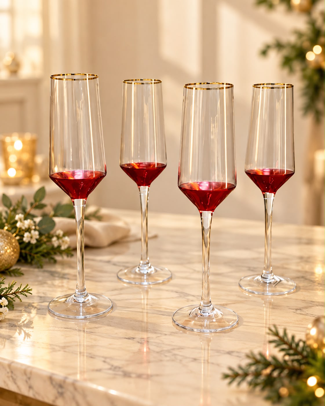 Set de copas champaña x 4