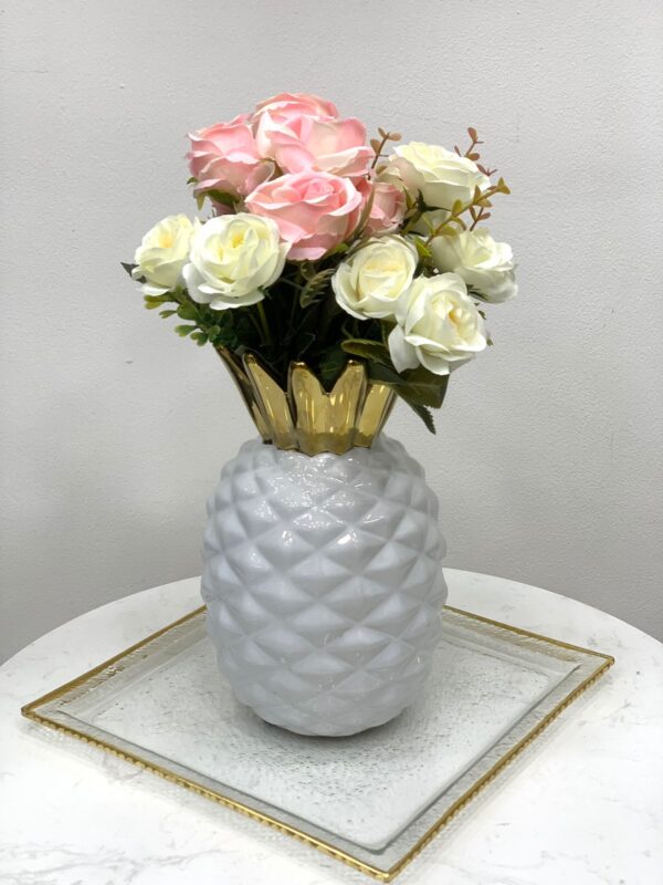 Florero Piña Blanco/Dorado - Image 2